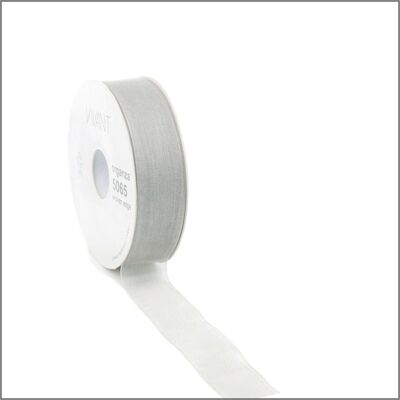 Organza ribbon - silver - 25mm x 50 meters