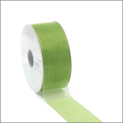 Organza lint - lime - 25mm x 50 meter