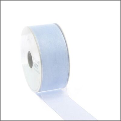 Organza ribbon - light blue - 25mm x 50 metres