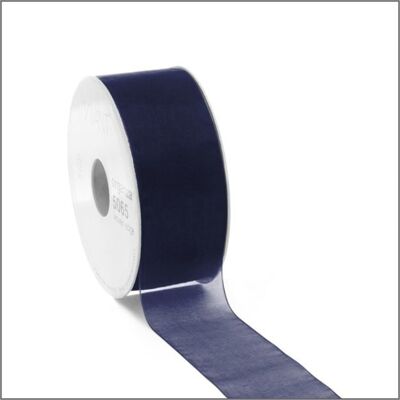 Nastro in organza - blu scuro - 25 mm x 50 metri