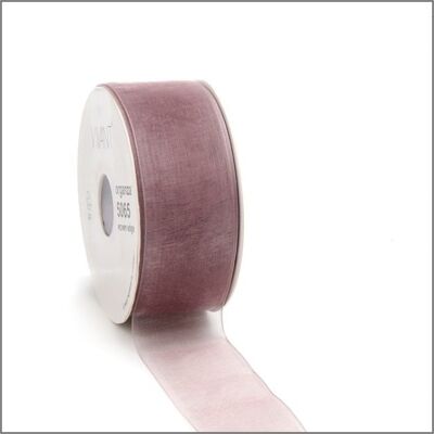 Organza ribbon - old purple - 25mm x 50 meters