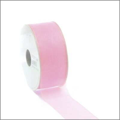 Organza ribbon - pink - 25mm x 50 metres