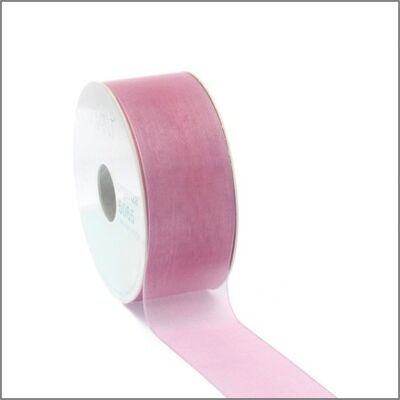 Organza ribbon - old pink - 25mm x 50 meters