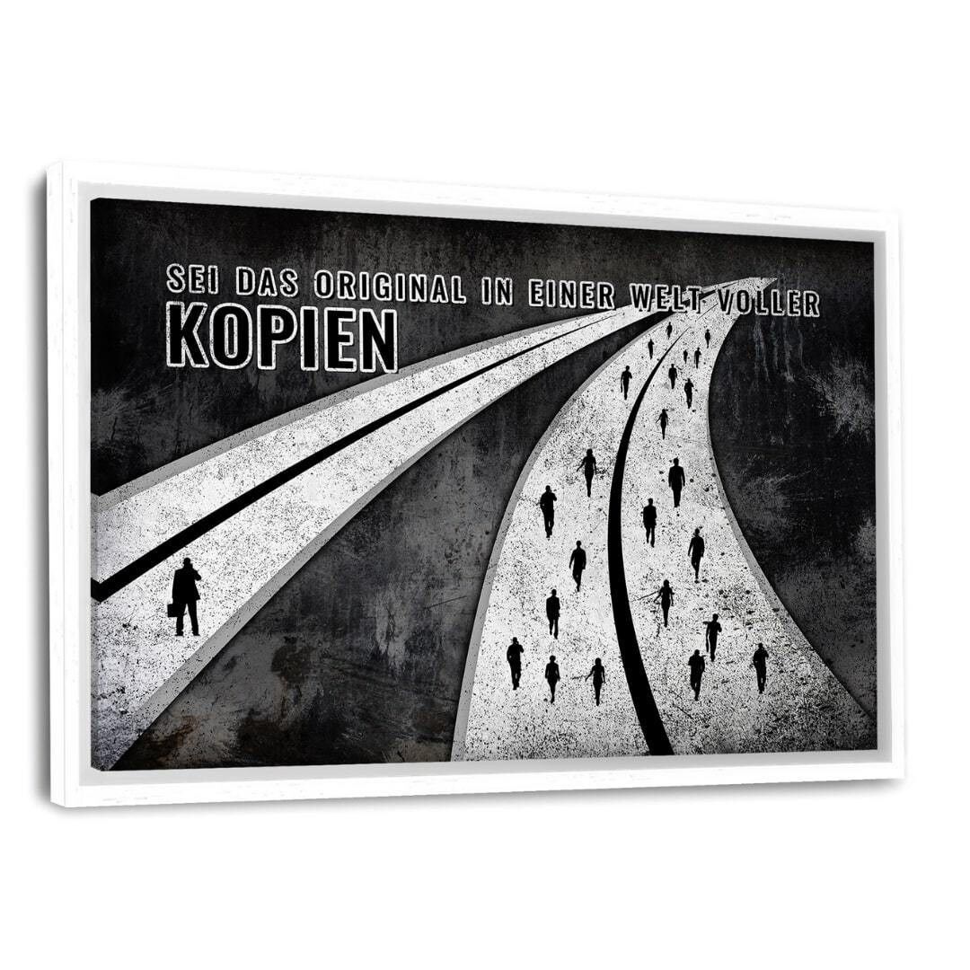 GEH DEINEN EIGENEN WEG! - Leinwandbild mit Schattenfuge