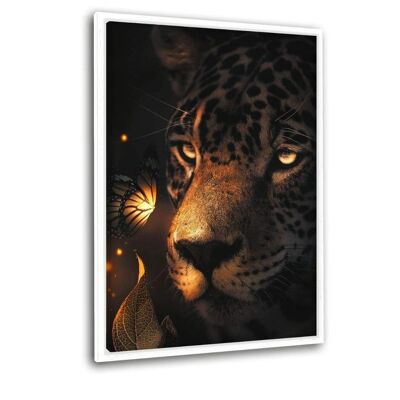 Glowing Leopard - Canvas with shadow gap
