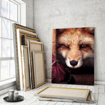 Fox & Butterfly - tableau sur toile avec espace d'ombre 12