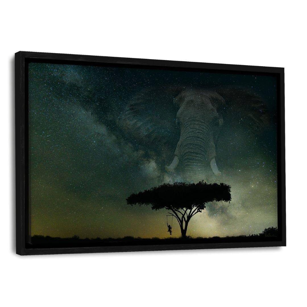 Galaxy Elephant - Leinwand mit Schattenfuge