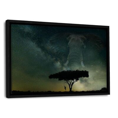 Galaxy Elephant - lienzo con espacio de sombra