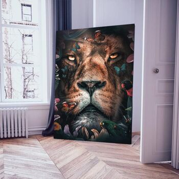 Lion floral - toile avec espace d'ombre 23