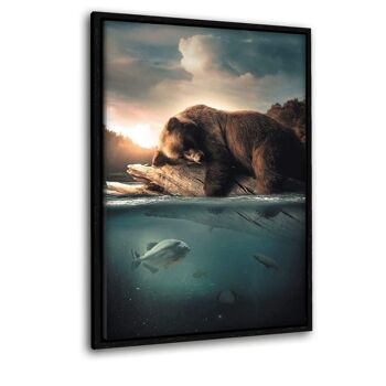 Ours flottant - tableau sur toile avec espace d'ombre 21