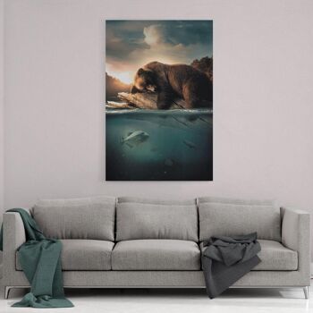 Ours flottant - tableau sur toile avec espace d'ombre 13