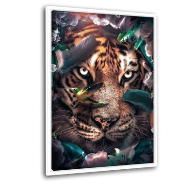 Tigre floreale - Tela con spazio d'ombra