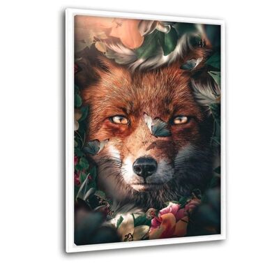 Floral Fox - Canvas with shadow gap