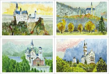 Jeu de cartes de vœux Château de Neuschwanstein