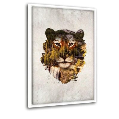 La tigre - quadro su tela con fuga d'ombra