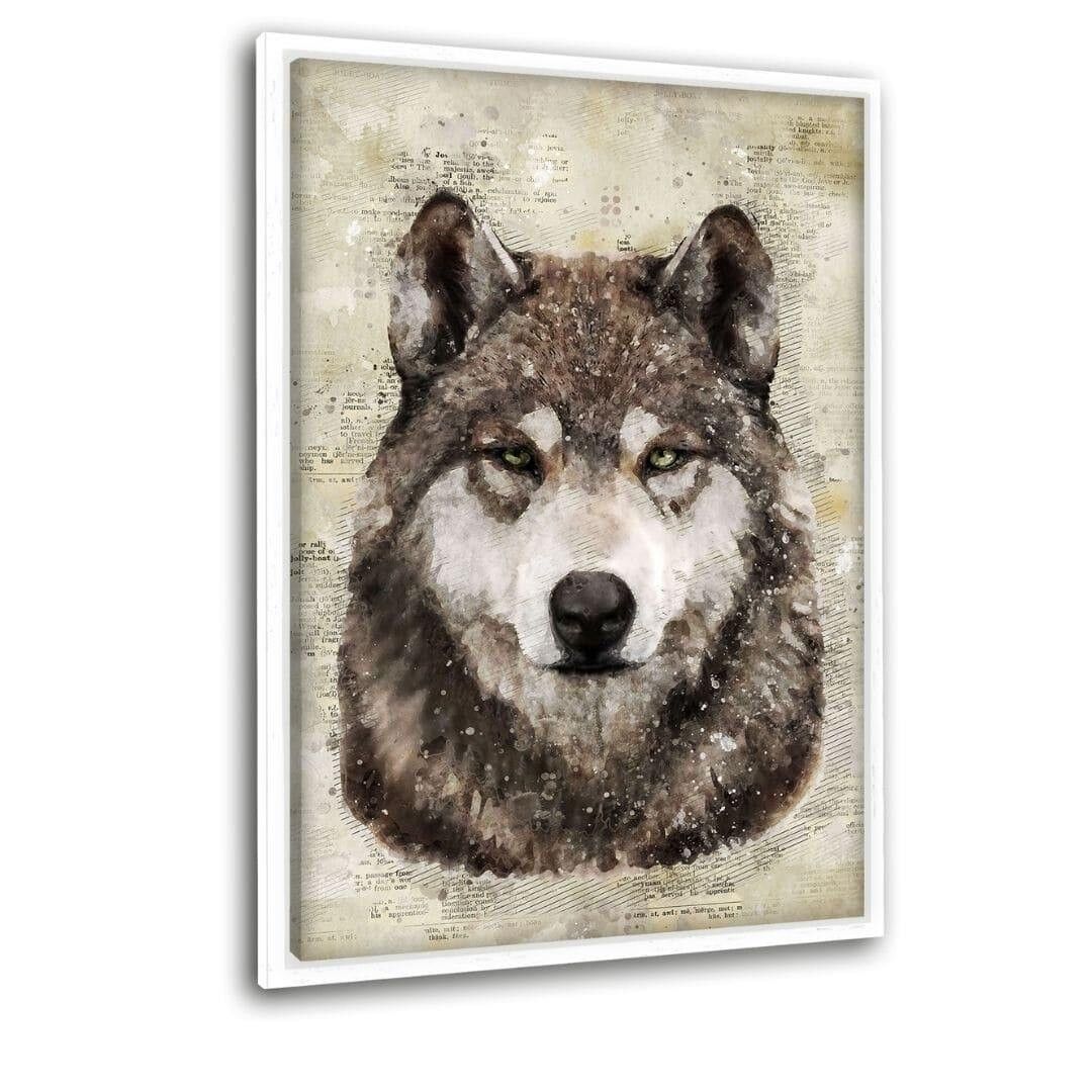 Der Wolf - Leinwandbild mit Schattenfuge
