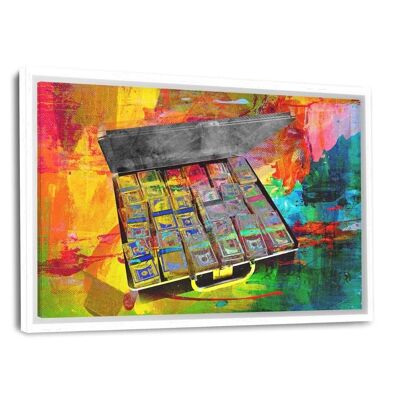 THE SUITCASE FULL OF POSSIBILITIES - COLORFUL - canvas picture with shadow gap