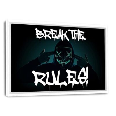 BREAK THE RULES! - Leinwandbild mit Schattenfuge