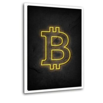 Bitcoin - néon - toile avec espace d'ombre 21