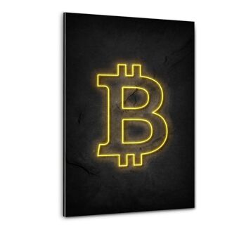 Bitcoin - néon - toile avec espace d'ombre 25