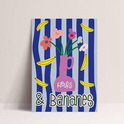 Poster - Blumen und Bananen