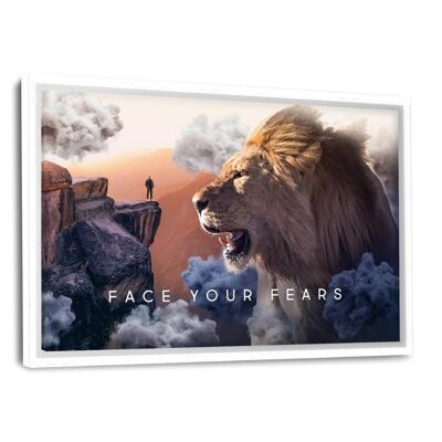FACE YOUR FEARS - canvas picture with shadow gap
