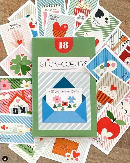 POCHETTE DE 18 STICK-COEURS