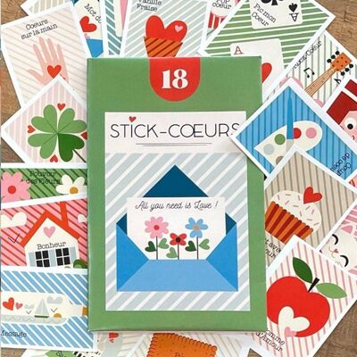 POCHETTE DE 18 STICK-COEURS