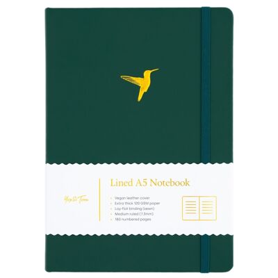 Journal ligné - A5 - Colibri - Vert forêt