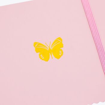 Journal ligné - A5 - Papillon - Rose poudré 3