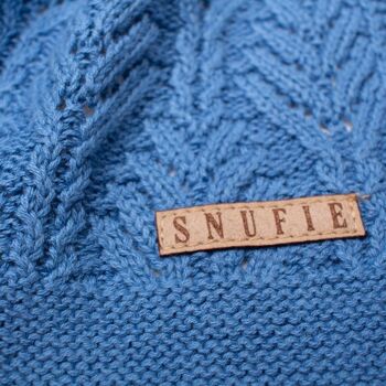 Couverture bébé | ÉVENTAIL en tricot | Bleuet 3