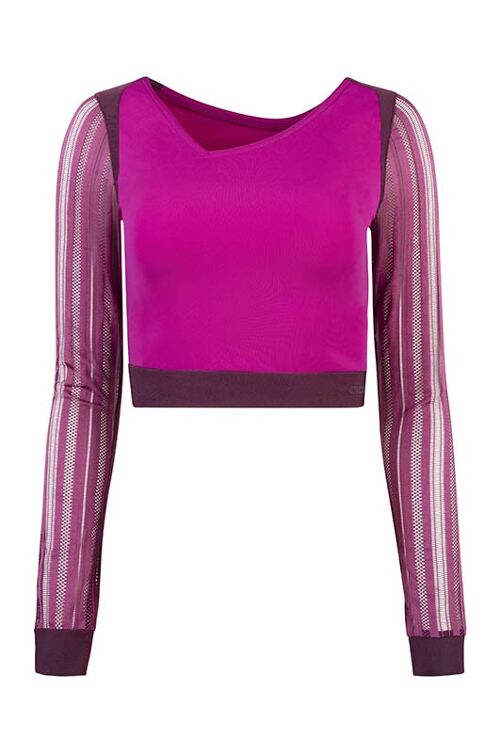 Crop Top Fuchsia, 100% recycled fabrics, made in Europe