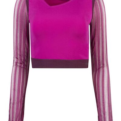 Crop Top Fucsia, tejido 100% reciclado, hecho en Europa