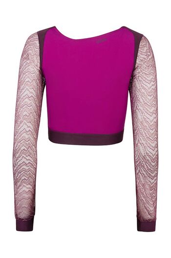 Crop Top Fuchsia, tissus 100% recyclés, fabriqué en Europe 3