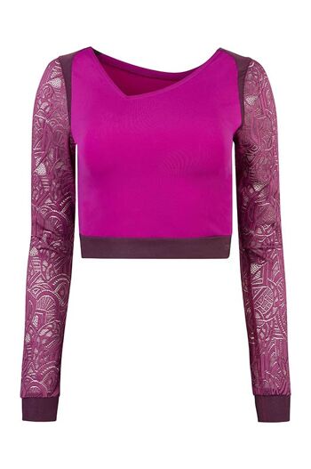 Crop Top Fuchsia, tissus 100% recyclés, fabriqué en Europe 7