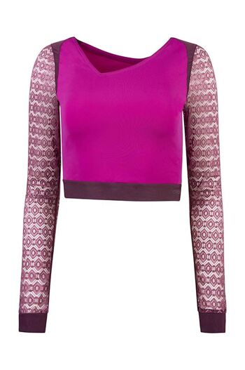 Crop Top Fuchsia, tissus 100% recyclés, fabriqué en Europe 6