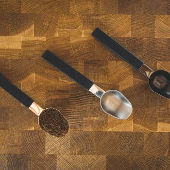 Cuillère à mesurer pour cuillère à café par Barista & Co - Cuivre | Mesure 1 cuillère à café et 1 cuillère à soupe de café moulu 3
