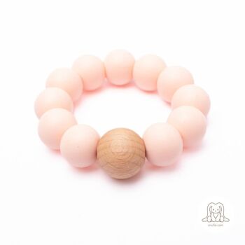 Anneau de dentition en silicone pour bébé | PERLES Rose Pâle 1