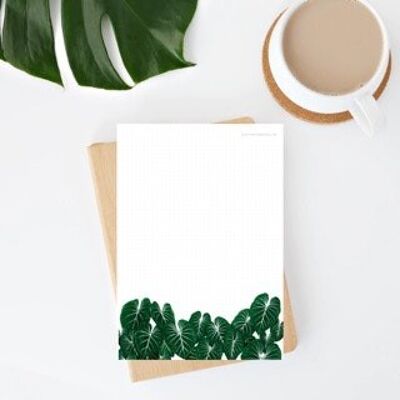 Bloc de notas A6 - Philodendron Gloriosum, bloc de notas, papelería botánica