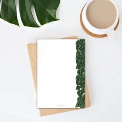 Notepad A6 - Anthurium Clarinervium, office supplies botanical design