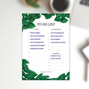 Liste de tâches, liste de tâches, liste de contrôle, organisation, conception botanique 2