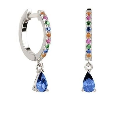 Lyssa Colors Blue Silver Earrings - Mint Flower -