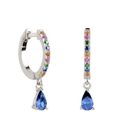 Lyssa Colors Blue Silver Earrings - Mint Flower -