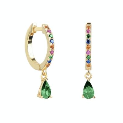 Lyssa Colors Green Gold Earrings - Mint Flower -