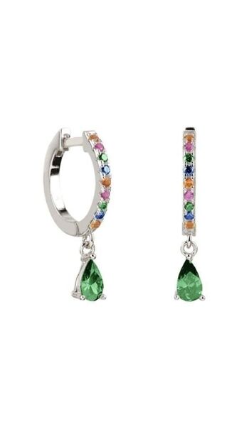 Boucles d'Oreilles Lyssa Colors Vert Argent - Fleur de Menthe -