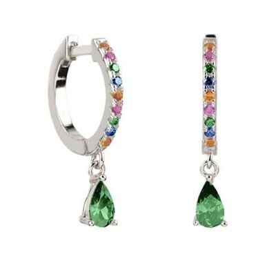 Lyssa Colors Green Silver Earrings - Mint Flower -