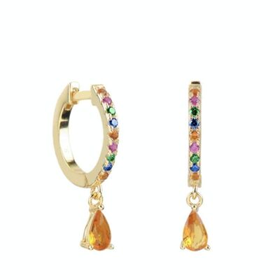 Lyssa Colors Ambar Gold Earrings - Mint Flower -