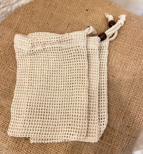 Set de 3 petits sacs filet en coton bio