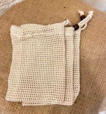 Set de 3 petits sacs filet en coton bio 1