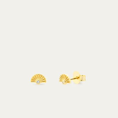 Salma Gold Earrings - Mint Flower -